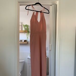 One piece pink jumpsuit with bootcut pants